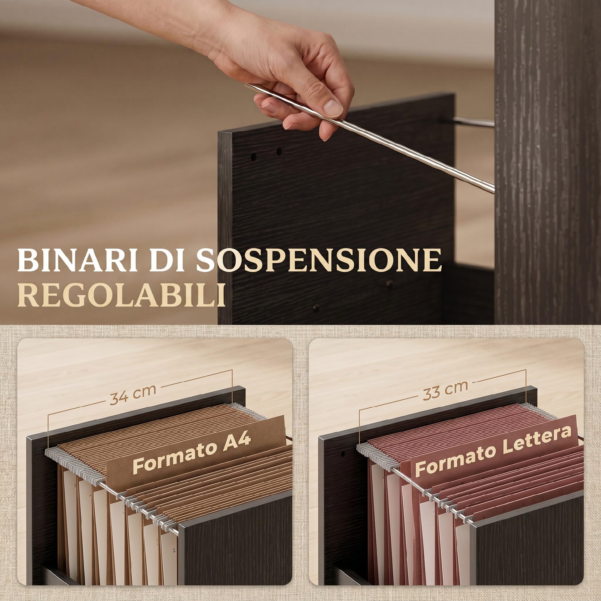 HOMCOM Scrivania Ufficio Salvaspazio con 2 Cassetti 120x52.3 cm Nero | per Documenti Formato A4 Lettera Legale, Vano Aperto, Vassoio per Tastiera, Tavolo Computer per Studio Casa Ufficio