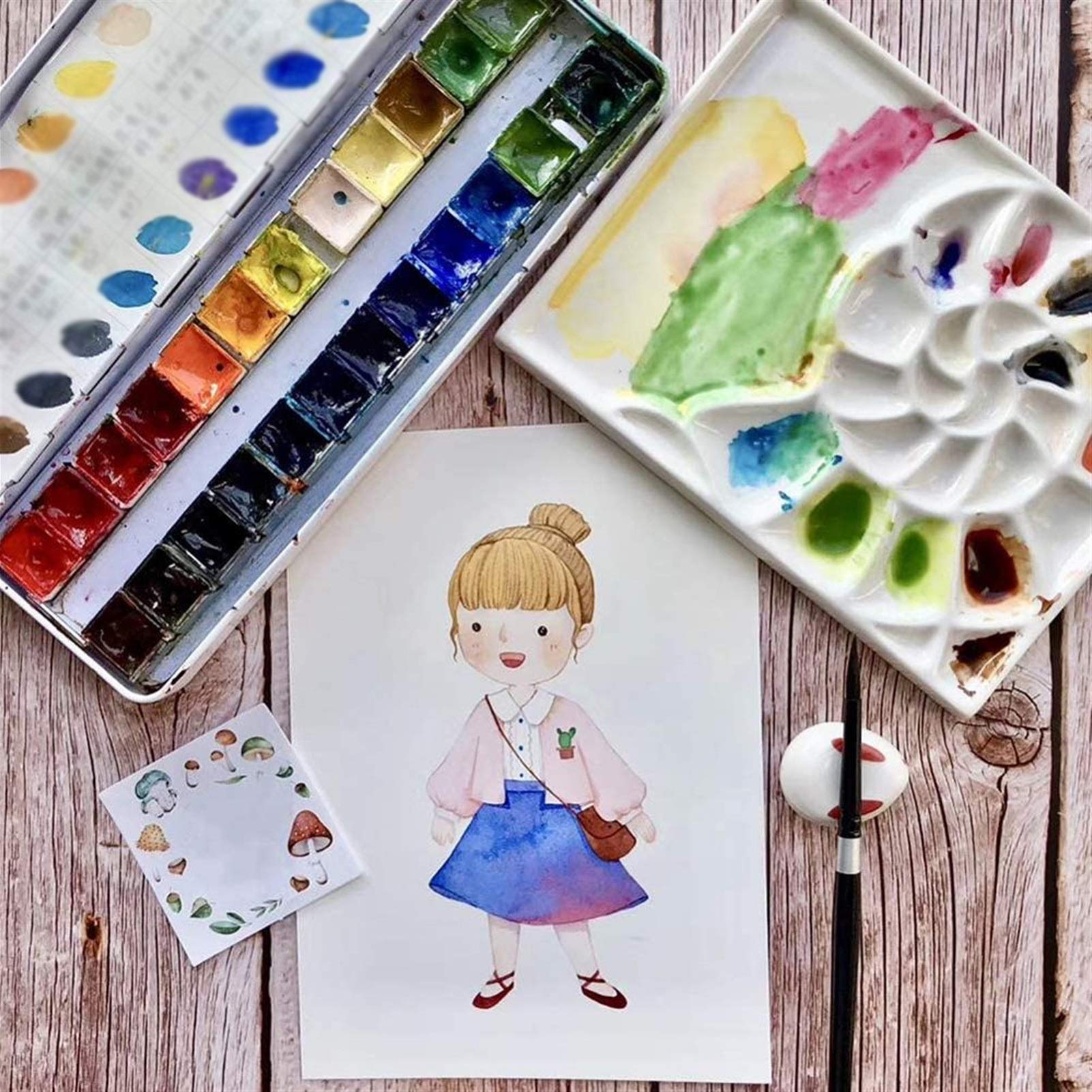 Paleta do malowania ceramiki, taca z porcelany akwarelowej, paleta do mieszania kwiatów, gwasz w kształcie muszli, artykuły do ​​malowania olejem, edycja limitowana, ręcznie robione, białe, 1 szt.