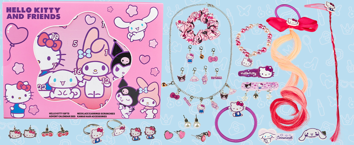 Acheter Get Trend Hello Kitty Sanrio Calendrier De L'Avent 2025 Fille Ado Femme Coffret Cadeau Kawaii Chaussettes Noel Papeterie Bijoux Et Accessoires Anime Rose Kitty 2653089330