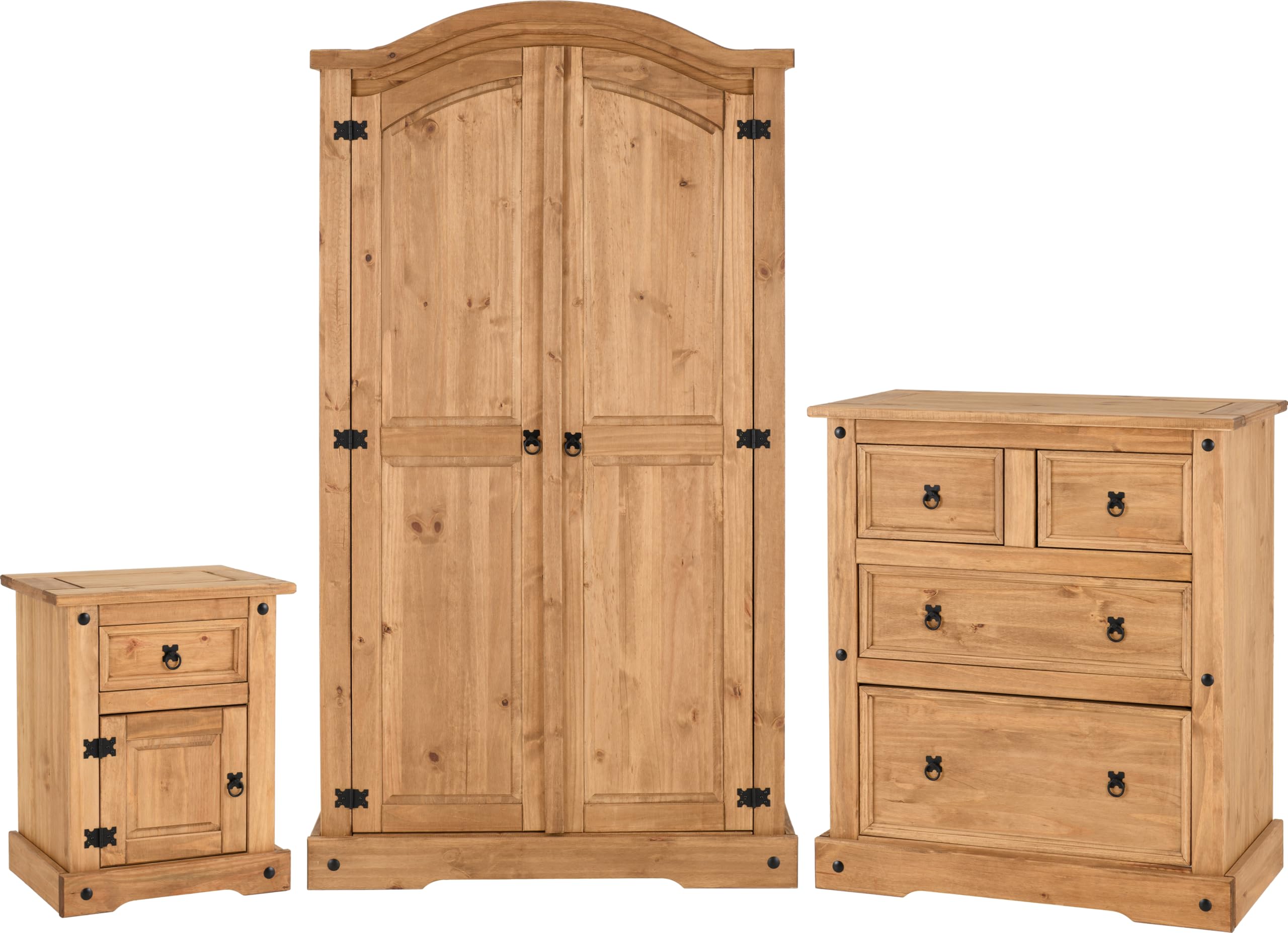 Corona Bedroom Set - Distressed Waxed Pine