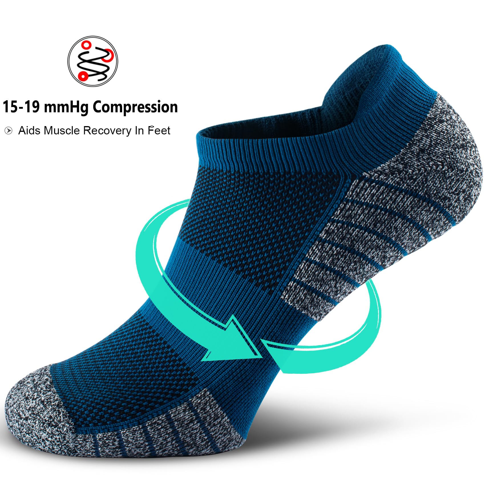Calcetines deportivos de compresión invisibles para hombres y mujeres, paquete de 4/8
