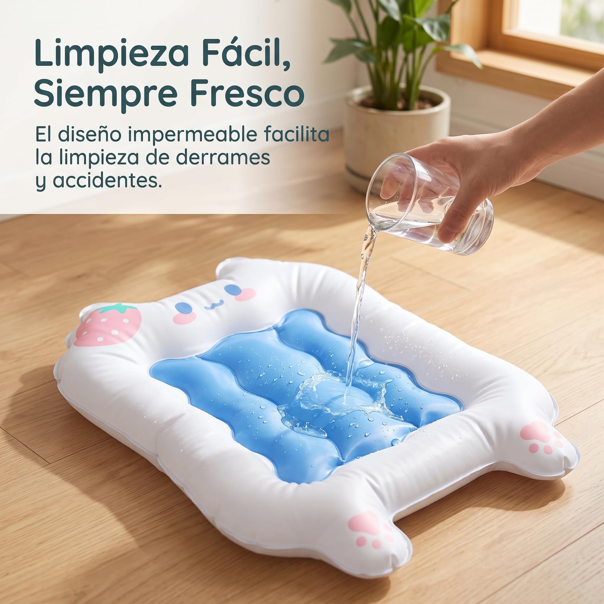 Haustier Kühlmatte, Selbstkühlendes Gel-Kühlkissen für Hunde und Katzen im Sommer, für Kleintiere, für unterwegs, Blau, Mittel