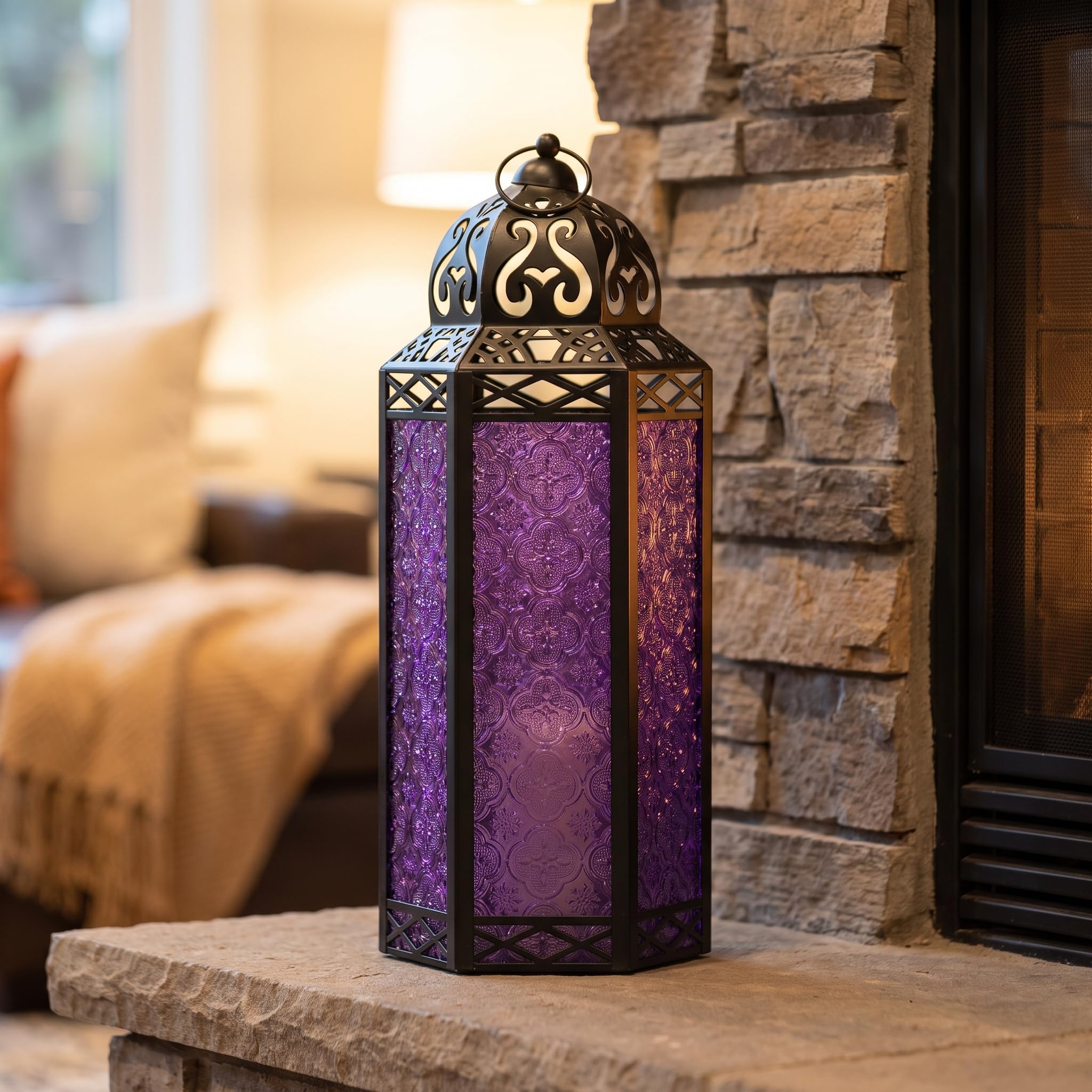 Vela Lanterns Portacandele decorativo marocchino, extra large, viola
