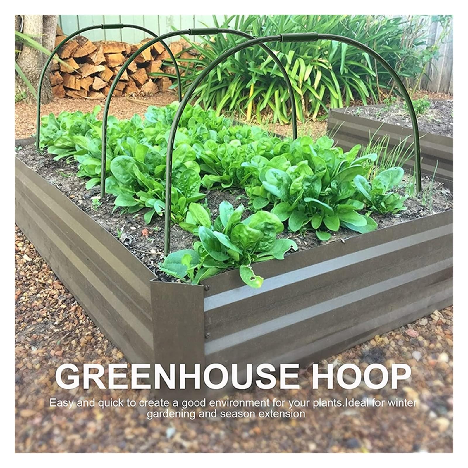 Archi per Serra Orto 1/3/6PCS 11mm Garden Hoops Plastc Frame Gardening Bed Tunnel Support Frame Greenhouse Connecting Hoops Raised Beds Netting(6pcs)