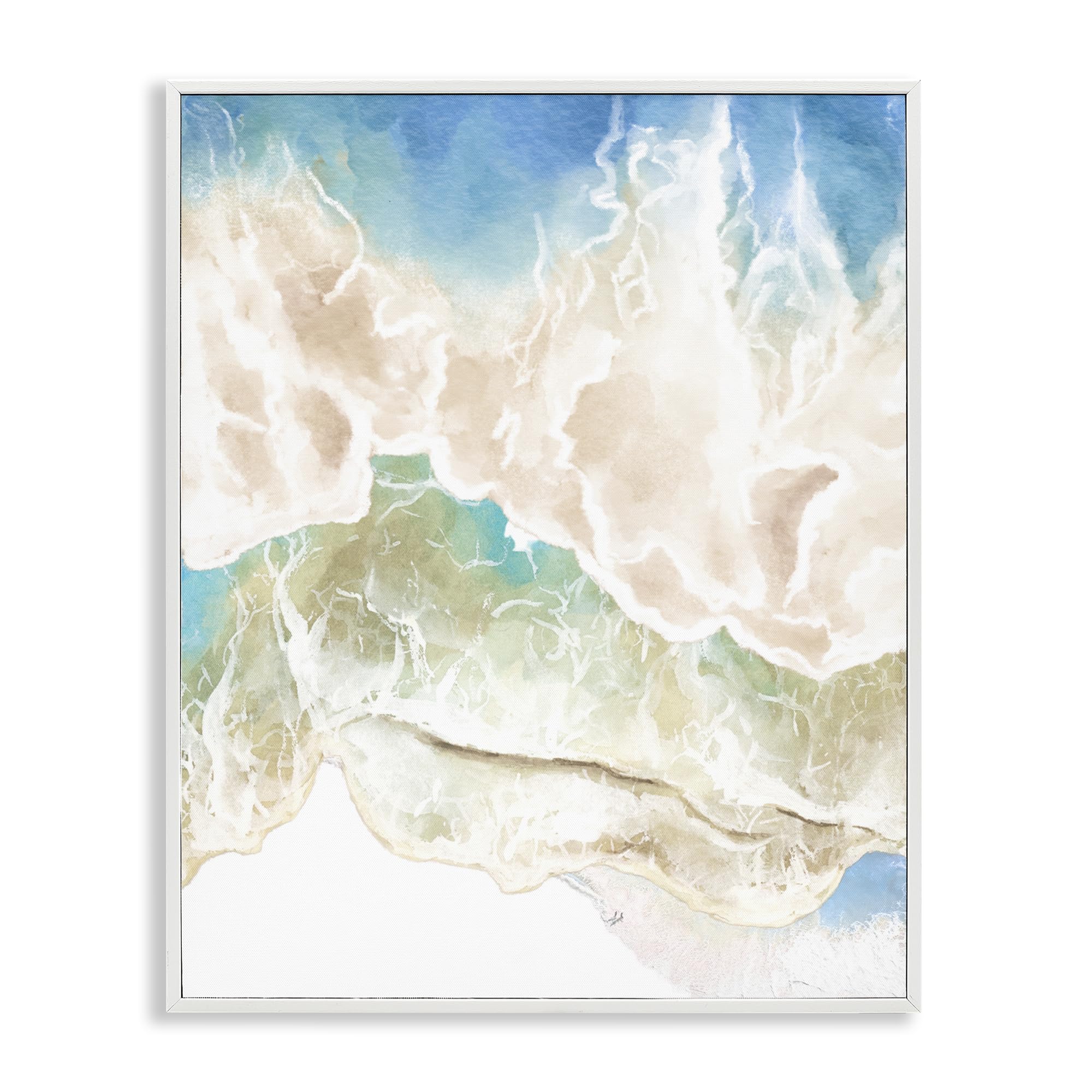 Stupell Industries 'Washed Away Tide Abstract', Framed Giclee Art, White, 24 x 30 Inches, Easy to Hang and Sturdy, Made in USA, by Jesse Keith