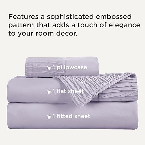 Miniatura 2 de Bedsure Sábanas para dormitorio individual XL, sábanas suaves extra largas para cama individual, 3 piezas, sábanas de lujo color lavanda, tamaño