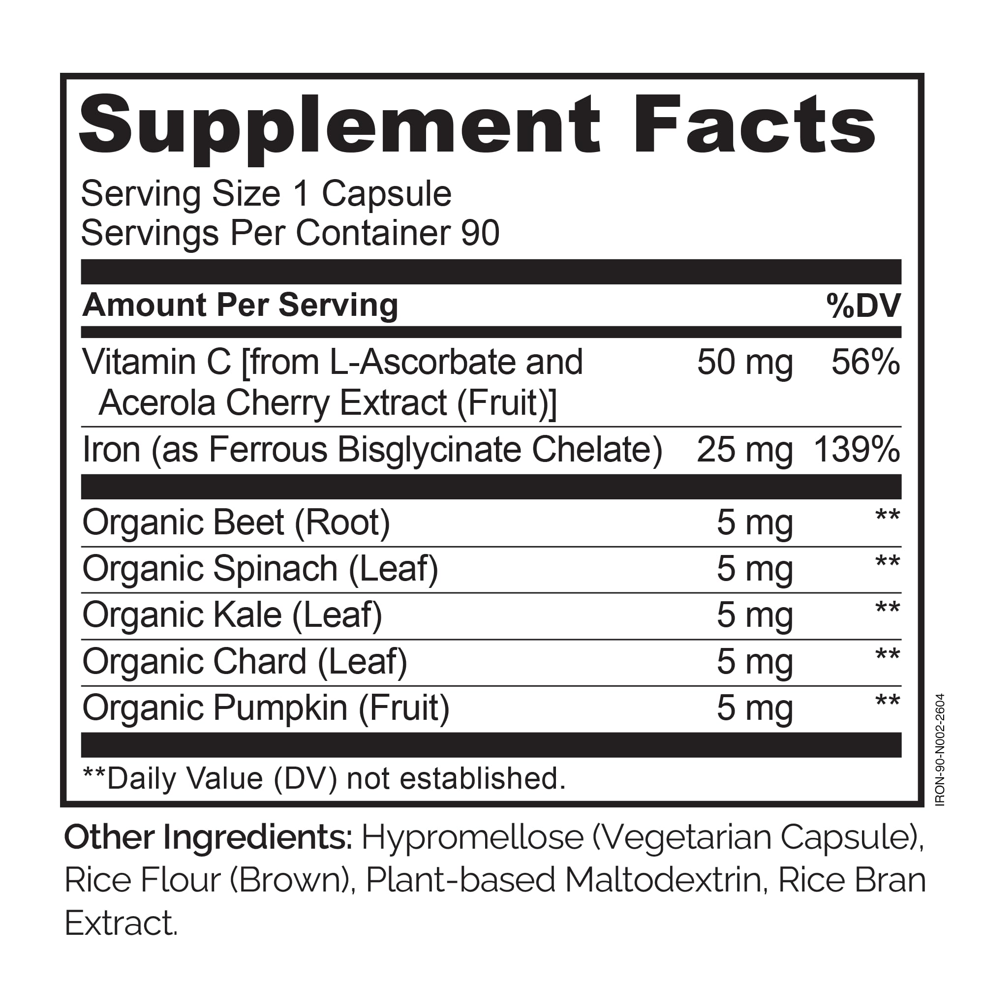 NATURELO Vegan Iron Supplement with Vitamin C & Organic Whole Foods, 90 Ct — Amazon image 3