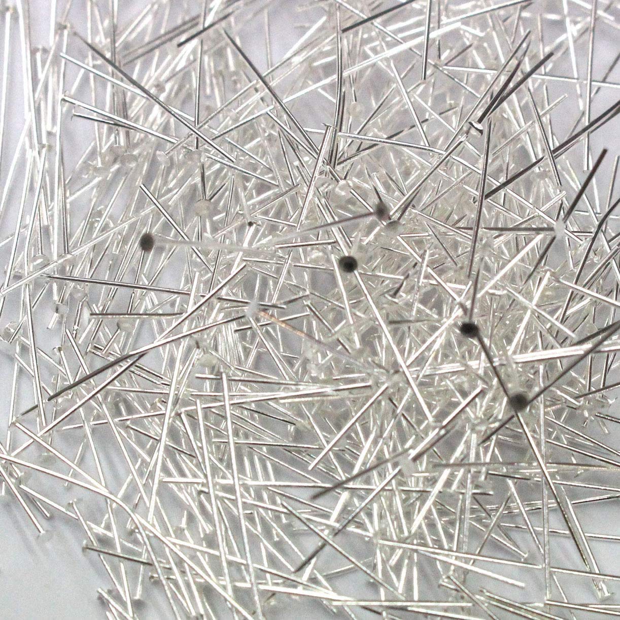 Tacool Real 925 Sterling Silver Head Pins Flat Coin Head for Gemstone Jewelry Making Beads (Silver, 0.6x1.8x30mm)