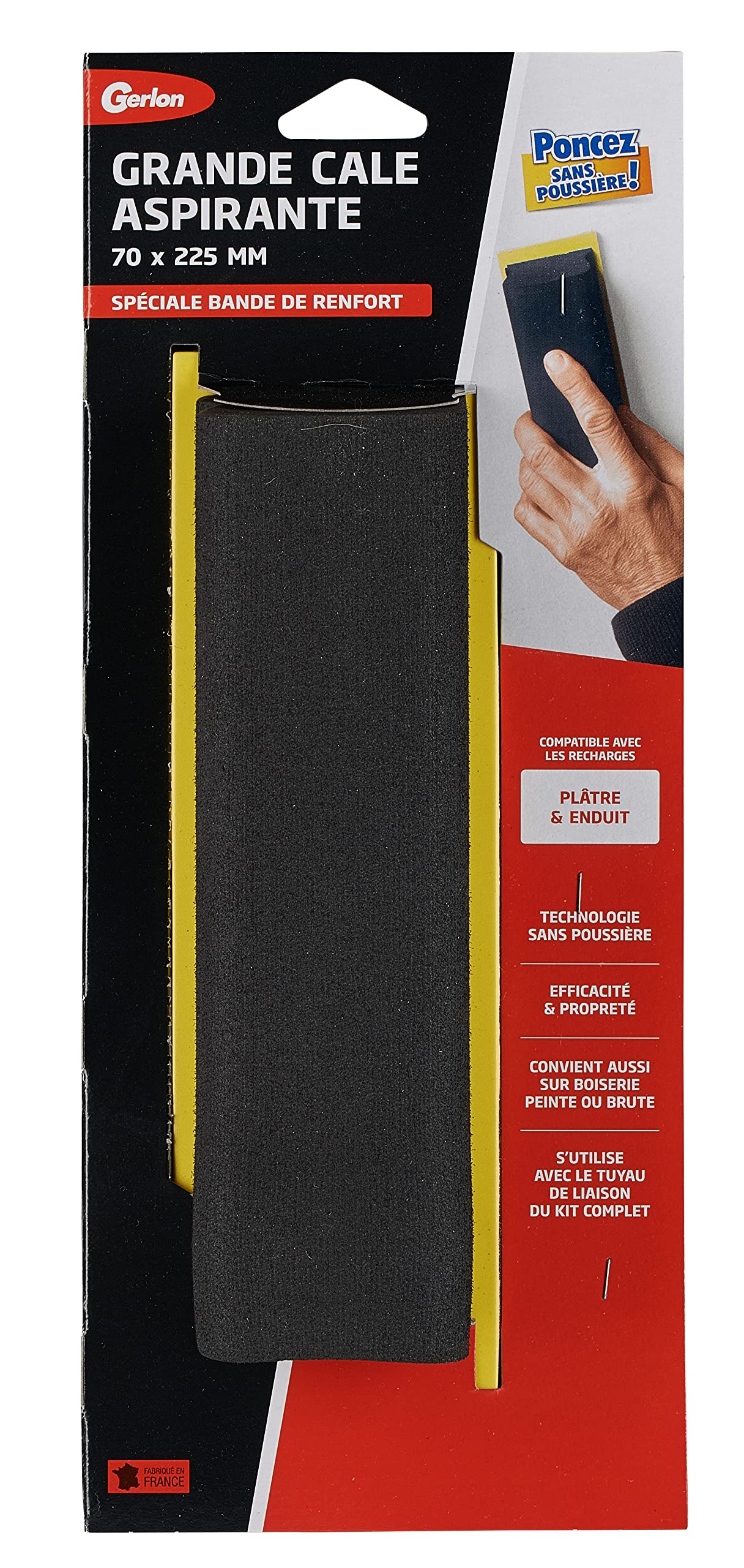 Gerlon Cale à poncer pour ponçage sans poussière Grand Format 70 225 MM