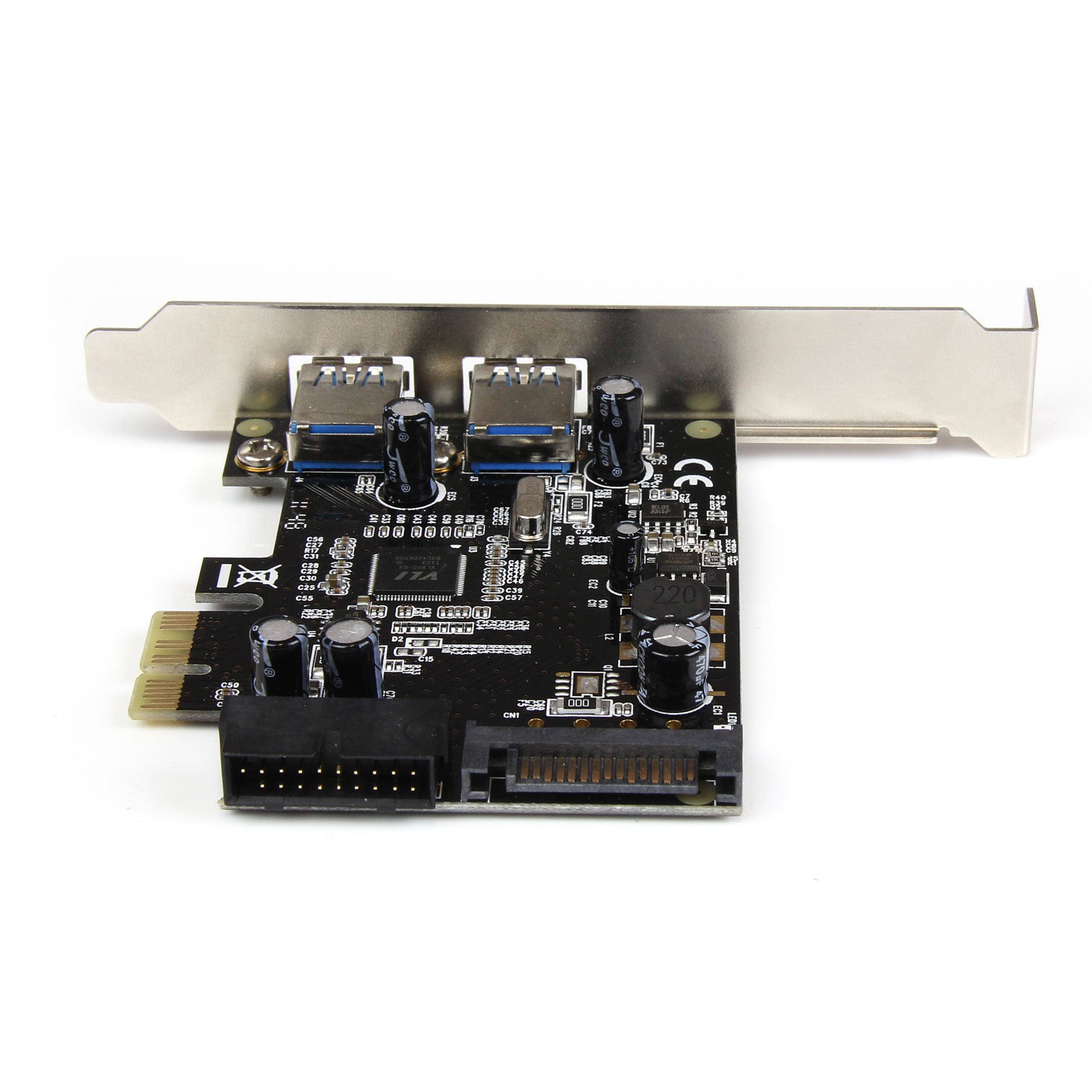 StarTech.com PEXUSB3S2E2I 4-portowa karta kontrolera USB 3.0 PCI Express PCIe, 2 wyjścia 2 Int z zasilaczem SATA