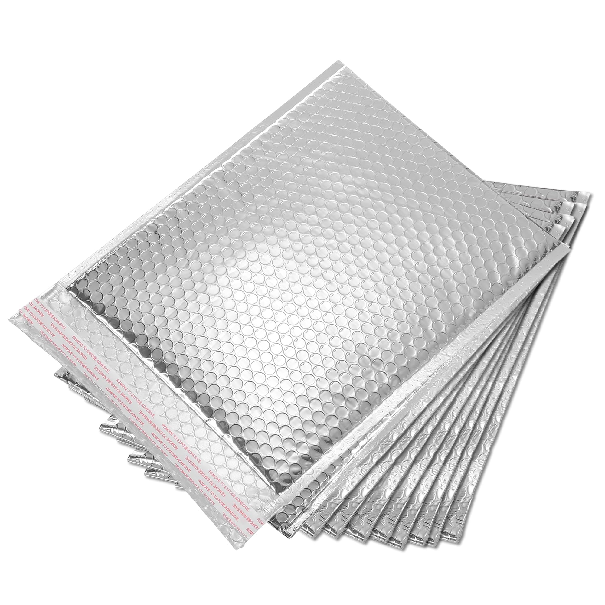sourcing map Thermal Bubble Mailer, 11.8 × 9.8 Inch Silver Self Seal Cool Bubble Mailers Foil Mailing Envelopes for Books,Food,Cosmetics, Pack of 10