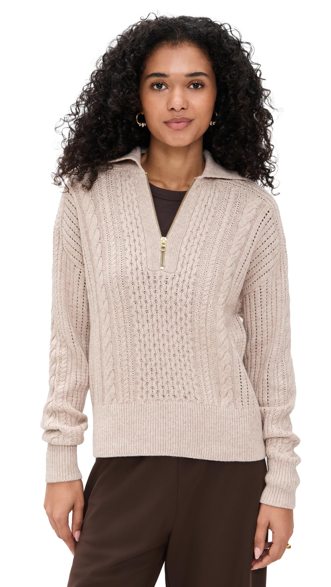 Varley Womens Camello Cable Half Zip 2 0