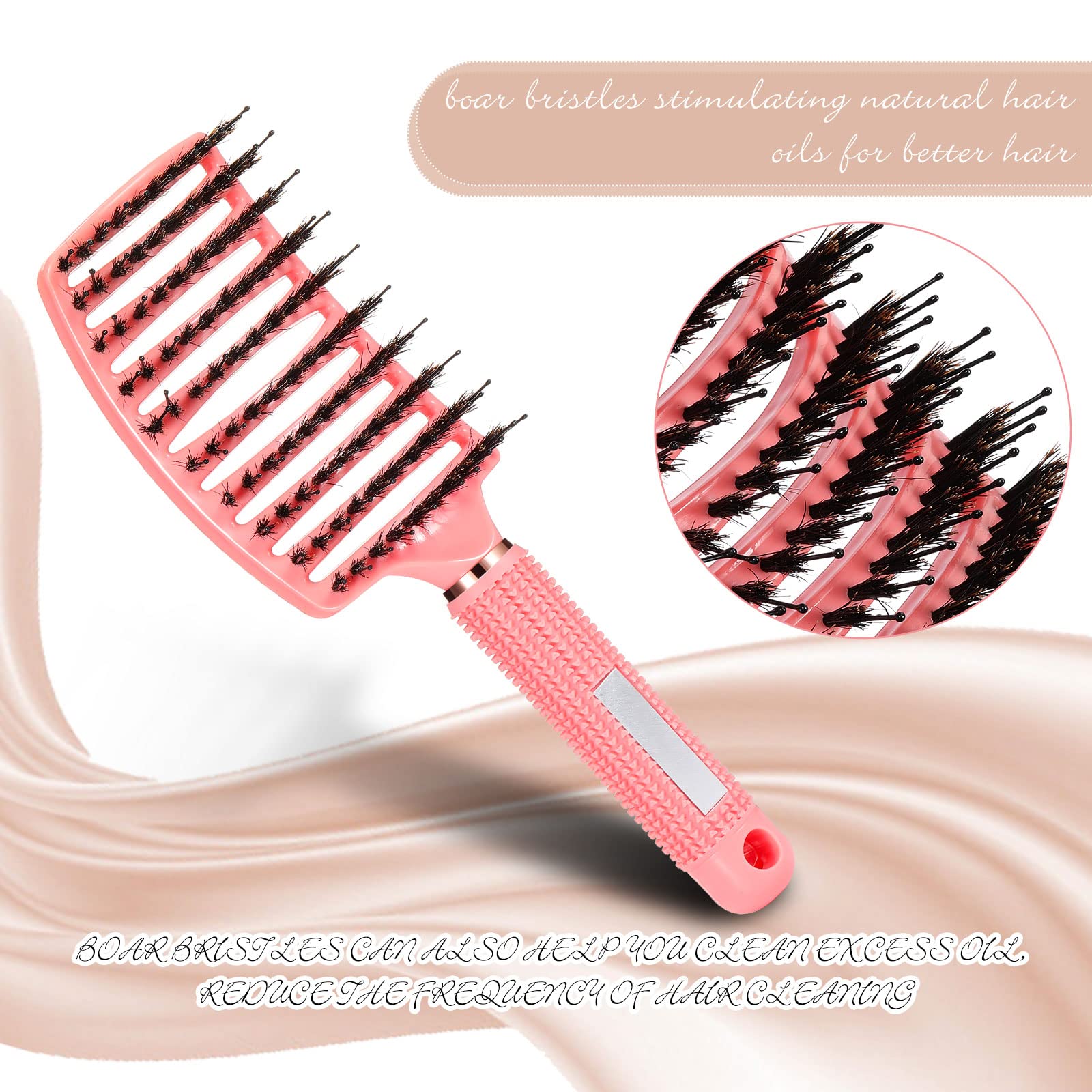 Amazon.com : 6 Pack Boar Bristle Hair Brushes Curved and Vented Hairbrush  Detangler Curved Hair Brushes for Women Detangling Detangler Comb for Men  Kids Long Wet Dry Thick Curly Blowing Hair Accessories,