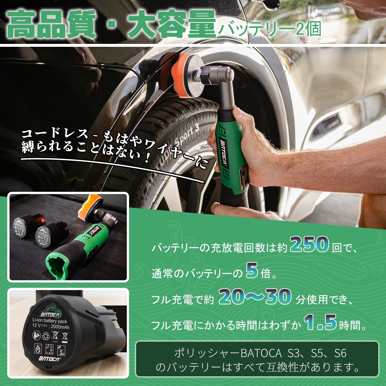 Amazon | BATOCA S6 ポリッシャー コードレス ミニ DA/RO 充電式 