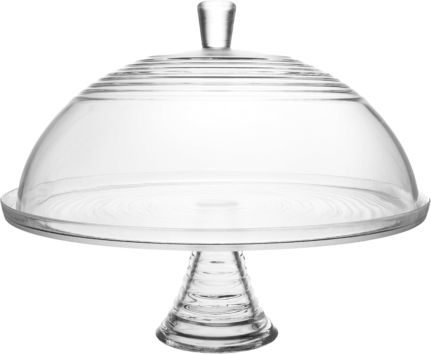 Clear Glass Cake Stand with Cover, Covered Dessert Serving Display, Cupcake Pastry