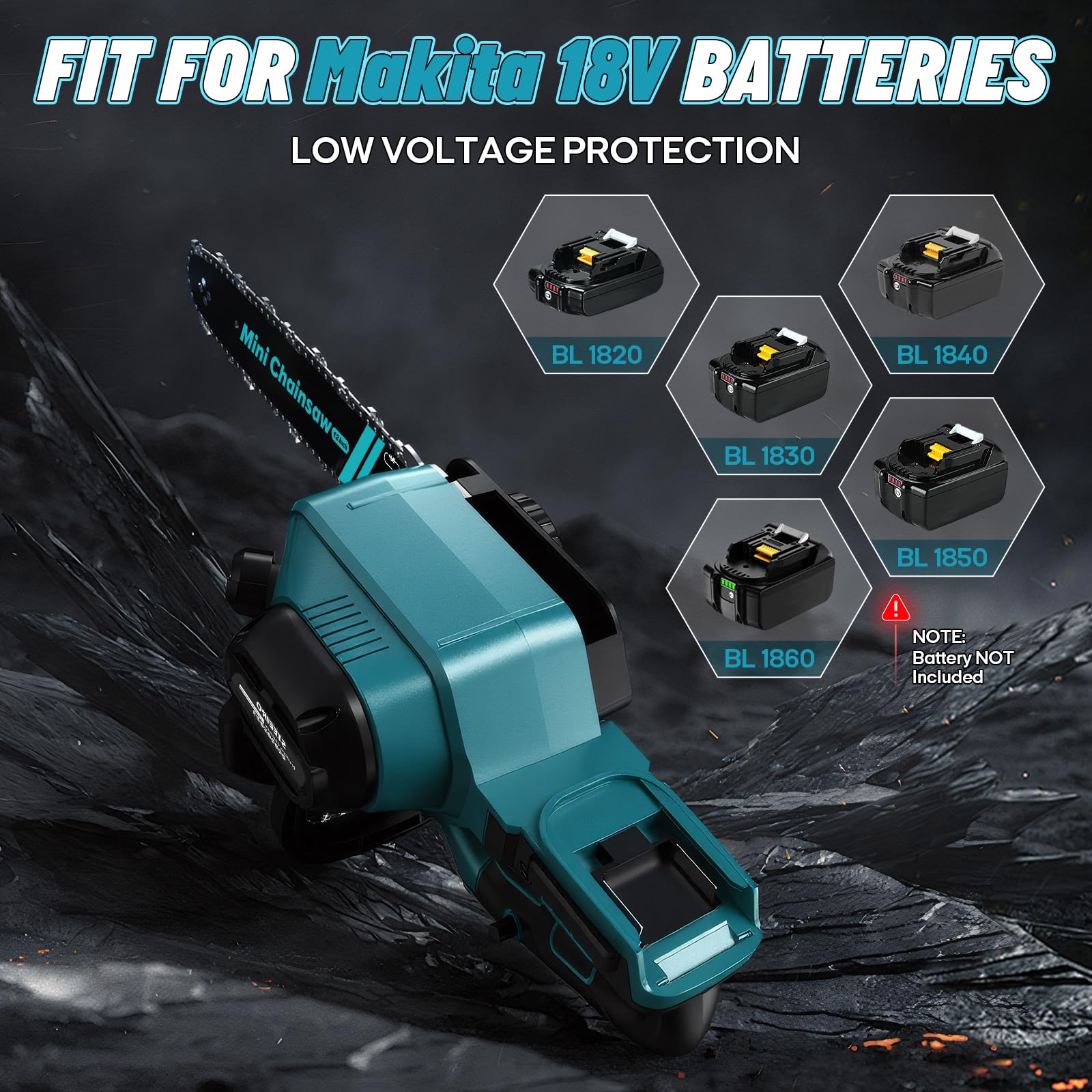 Motosega a batteria da 12 pollici, compatibile con batteria Makita da 18 V