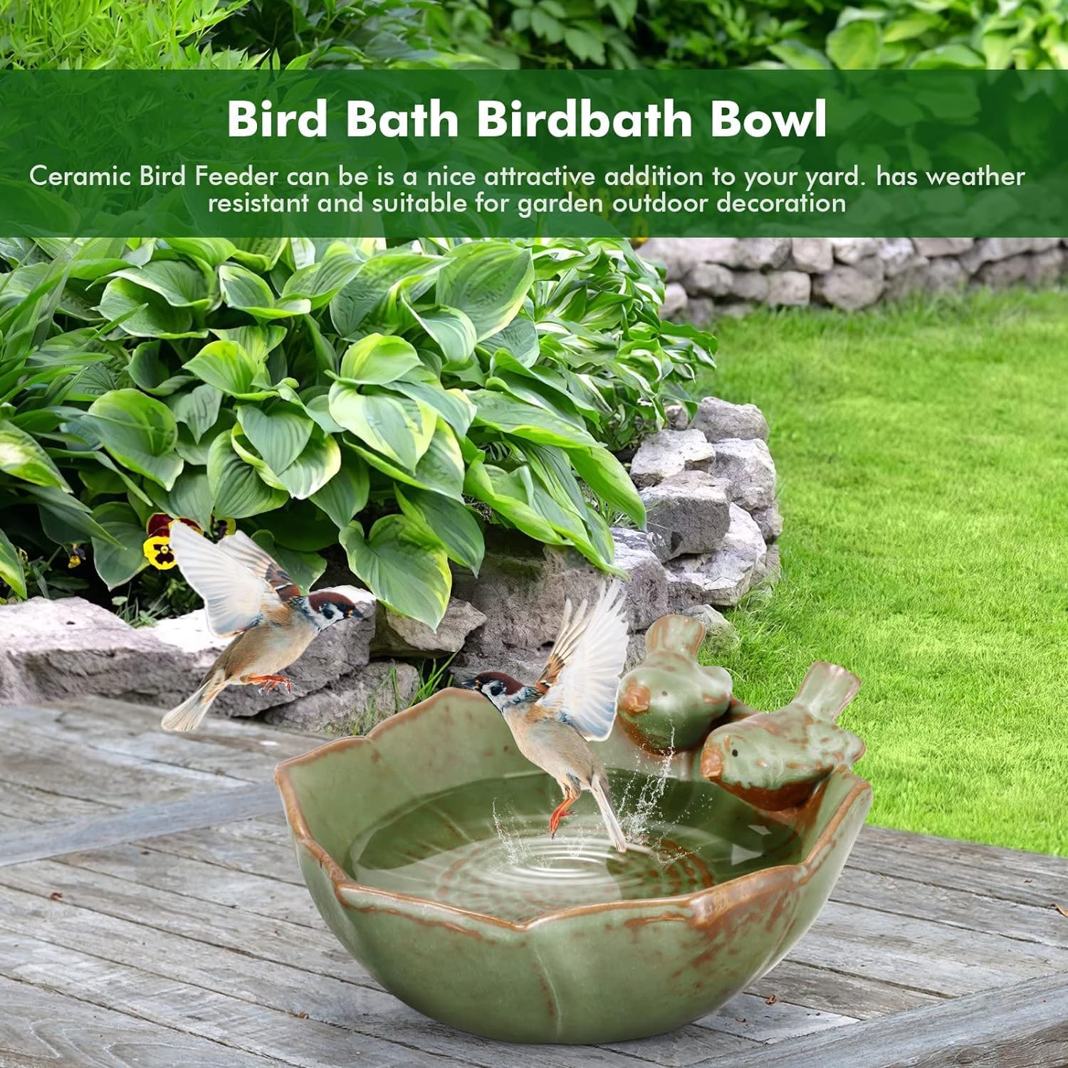 Alimentatori Mangiatoia in Ceramica Retro Mangiatoia per Uccelli Selvatici Vassoio Mangiatoia per Uccelli per Decorazione Esterna e Giardino Cortile per osservatori di Uccelli Vogelvoeders