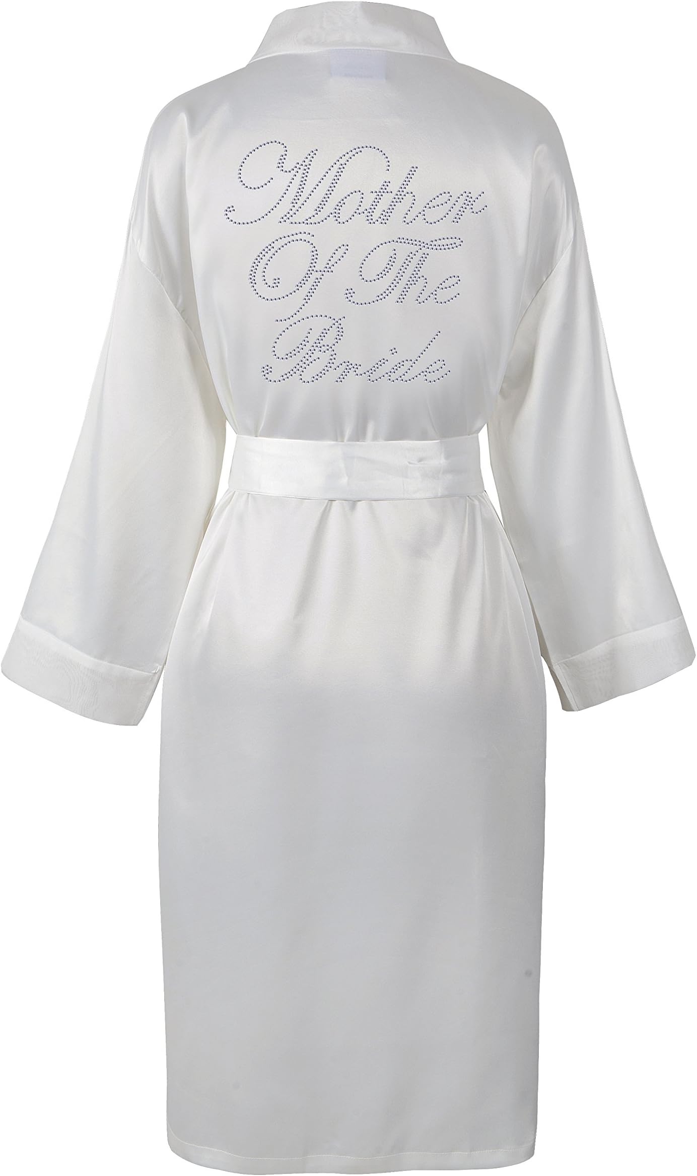 Mother of the Bride Luxury Satin Crystal Bridal Bathrobe - Handmade Wedding Kimono, Women's Dressing Gown - Bridesmaid Party Robes