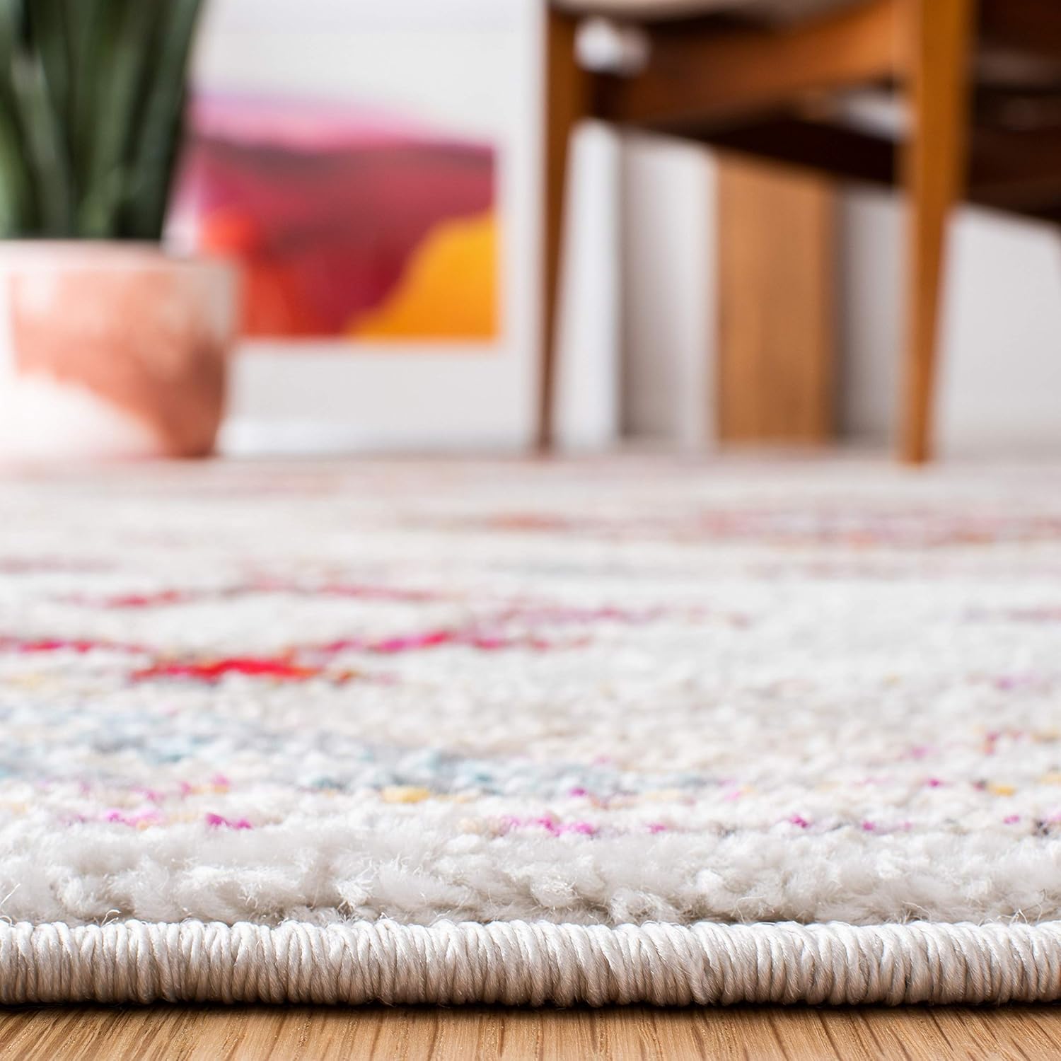 SAFAVIEH Adirondack Collection Runner Rug - 2'6" x 8', Beige & Red, Boho Tribal Design, Non-Shedding & Easy Care, Ideal for High Traffic Areas in Living Room, Bedroom (ADR252B)
