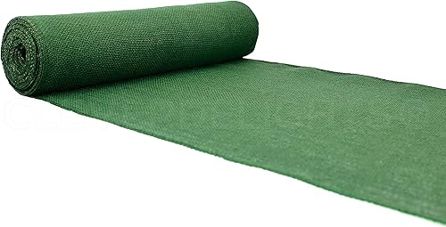 CleverDelights Rollo de arpillera verde de 14 pulgadas, bordes acabados, 10 yardas, tela de arpillera de yute