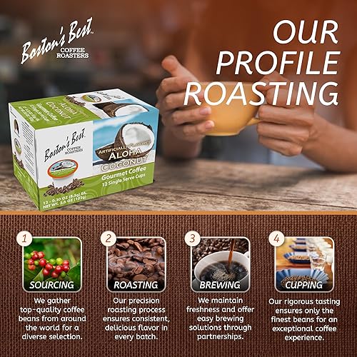 Miniatura 5 de Boston's Best - Aloha Coconut Café gourmet delicioso saborizado de tostado medio compatible con cafetera Keurig, 1 unidad (12 tazas individuales)