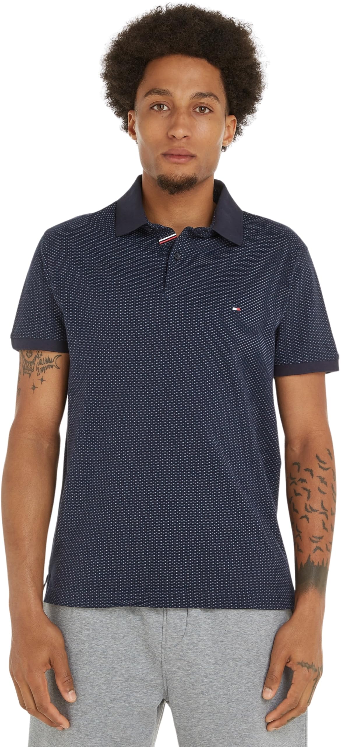Tommy Hilfiger Polo Delgado con Estampado Micro S/S Polos para Hombre