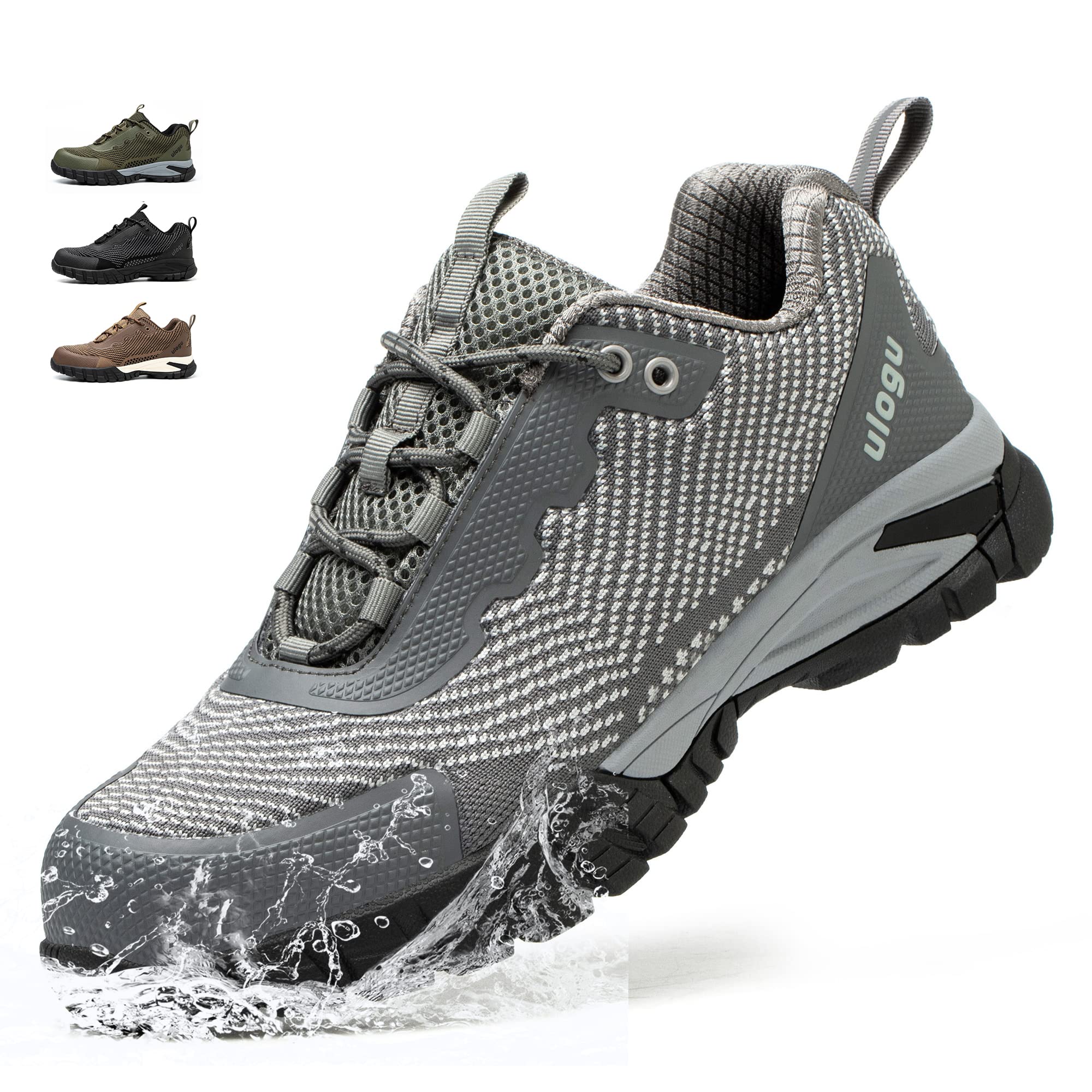 ulogu Steel Toe Shoes for Men Women Waterproof Comfy Non Slip Safety Work Sneakers