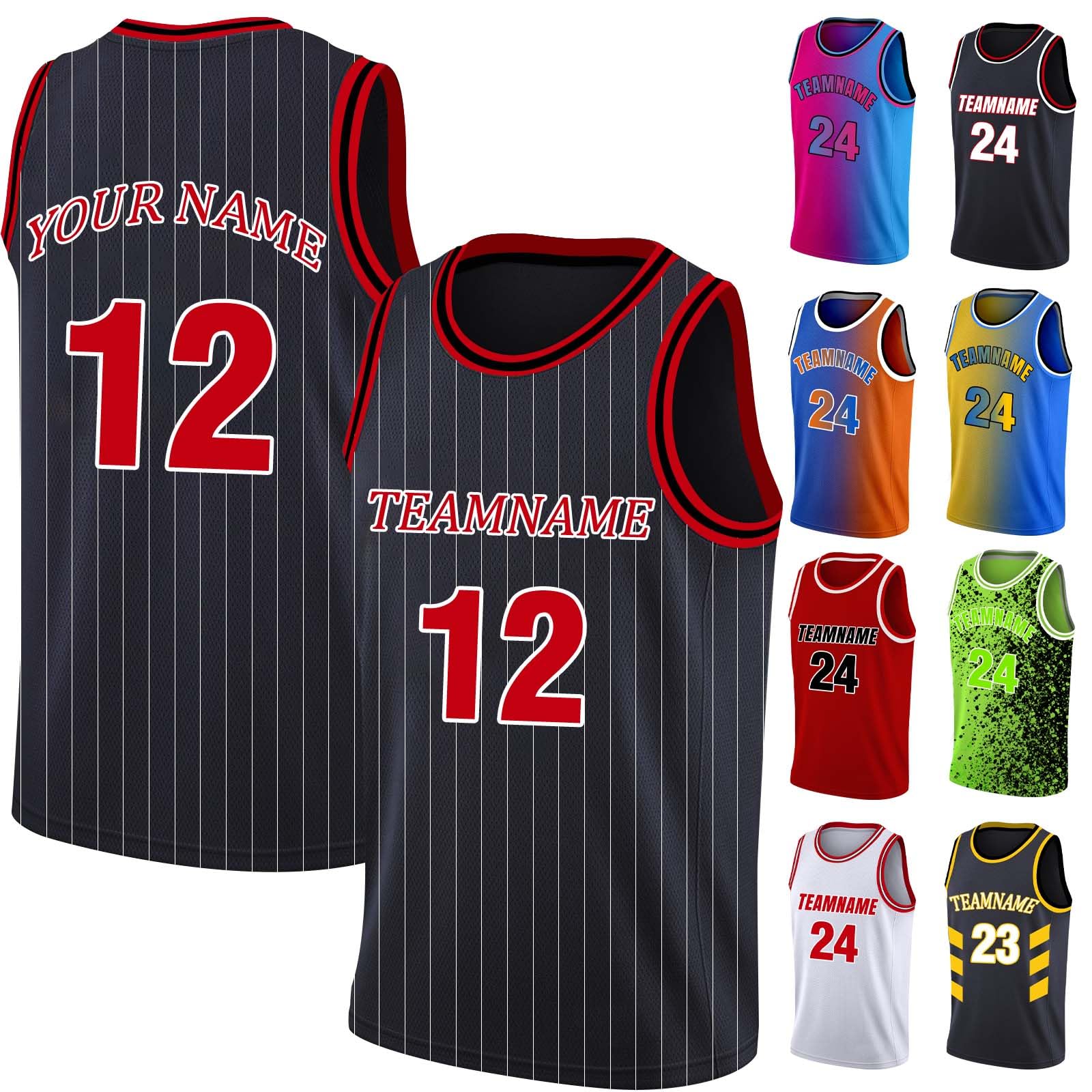 Custom Basketball Jersey Team Name Number Personalized Practice Shirt for Men Youth Kids Boys College University, S~4XL