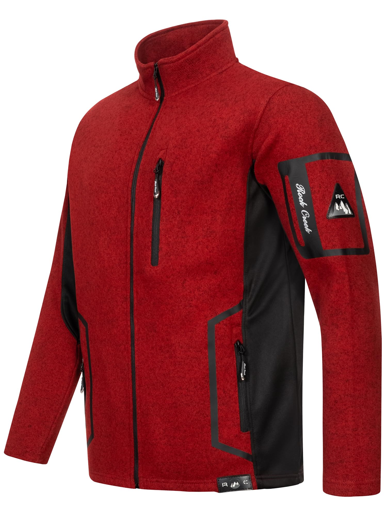 Rock Creek Fleecejacke Herren Outdoor H-367 | Wärmender Sweat-Pullover mit Reißverschluss, weiche Wanderbekleidung für Männer, Alltag, Camping und Freizeit