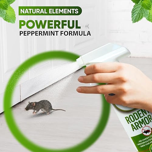 Miniatura 6 de Natural Elements Rodent Armor - Aerosol repelente de ratones de aceite de menta prémium para vehículos, lanchas, caravanas, tractores, equipos, todo