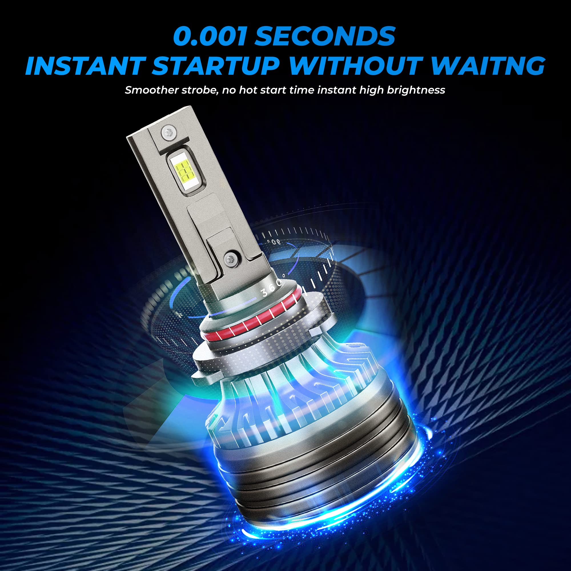 TXBILMOO 9005/9006/H11 LED Bulb Combo Kit - High & Low Beam + Fog Lights For Toyota Corolla