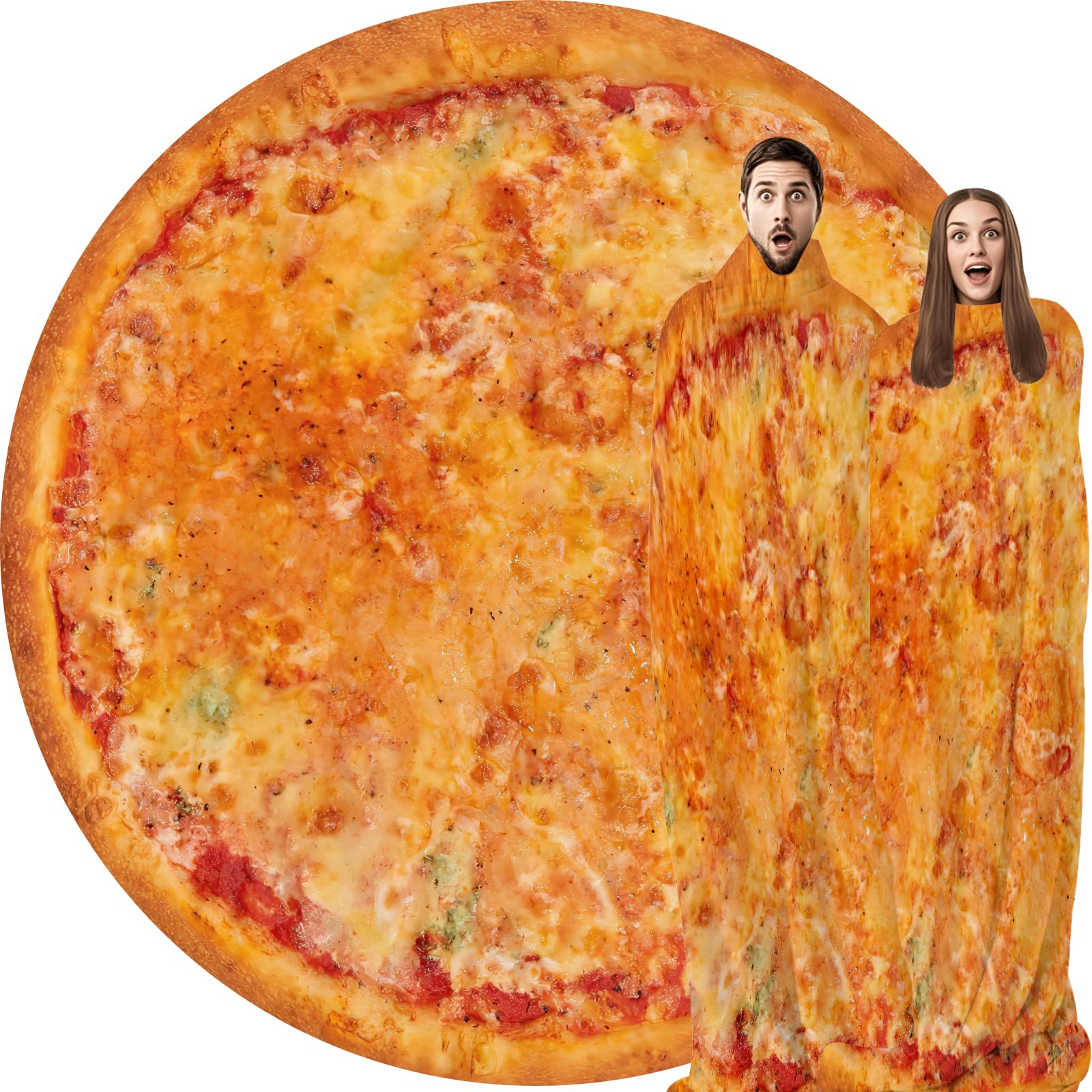 Pepperoni Pizza Flannel Fleece Throw Blanket for Couch, Bed Fun Food Themed Gift for Adults and Kids 200CM