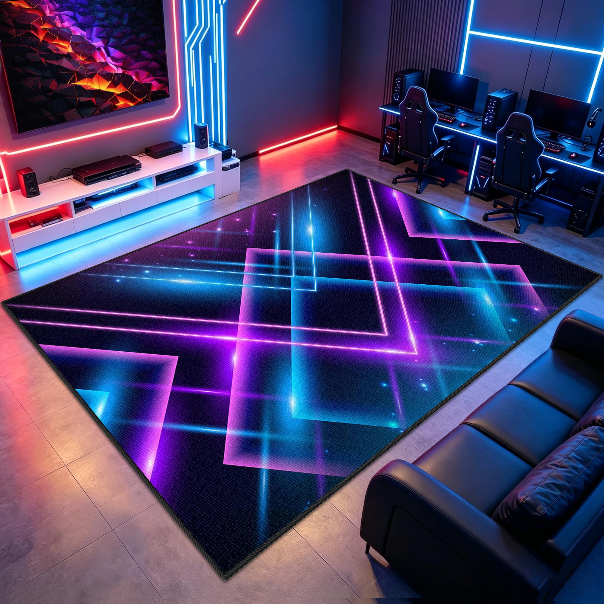 Tapis gamer de jeu 3D antidérapant pour décorer une chambre de garçon