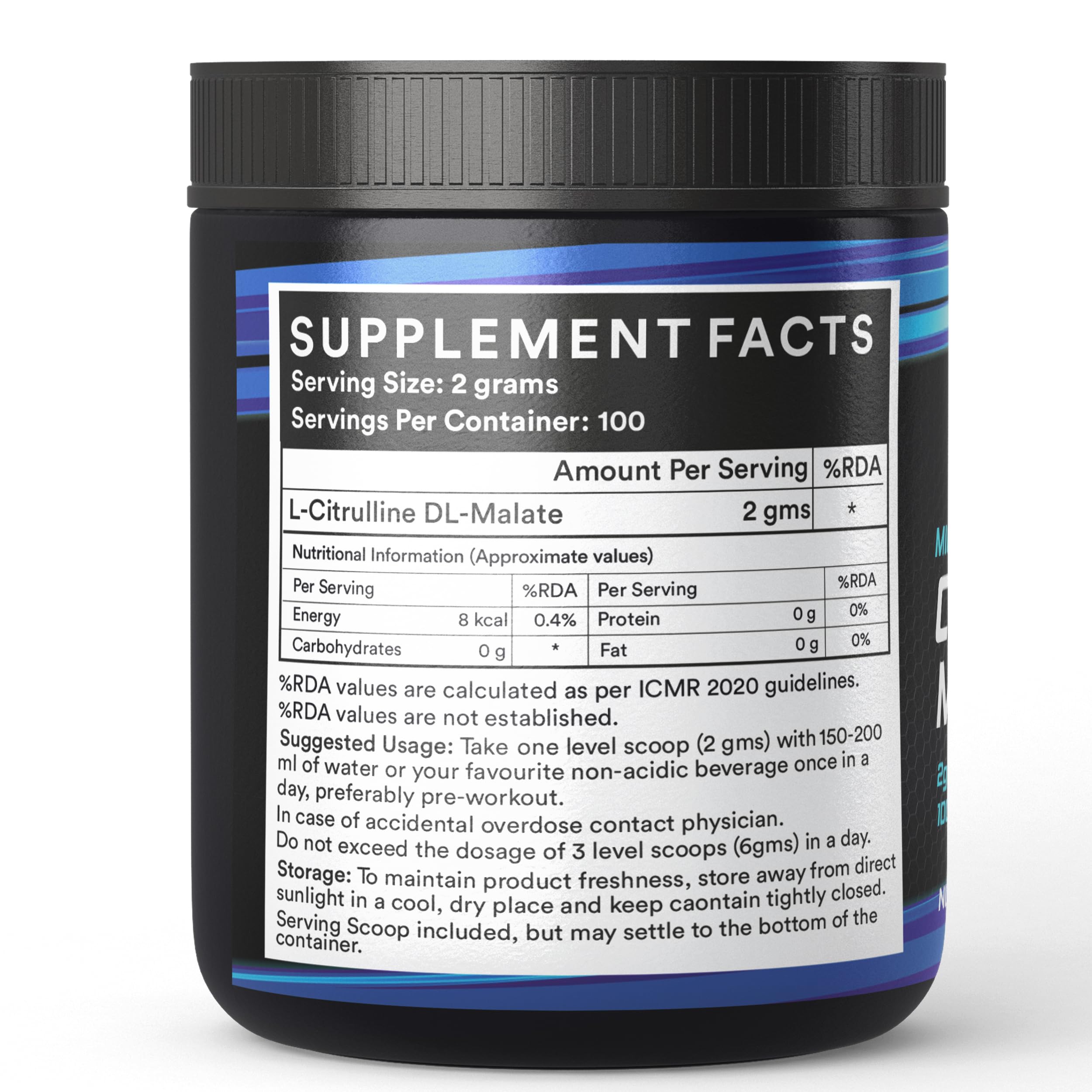 INLIFE Micronized Citrulline Malate 2:1 Supplement, 2g, 200g, 100 Servings 2