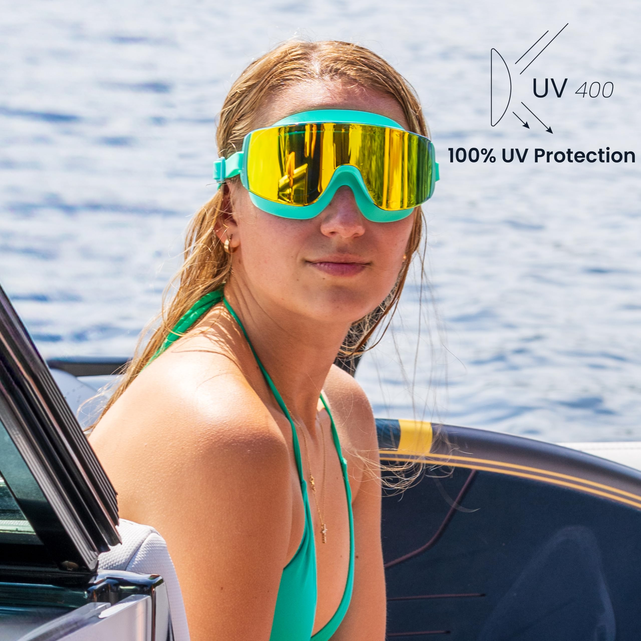 ÆRA Frameless Ultralight™ Occhialini da Nuoto, Lenti Nanotech Anti-appannamento, Protezione UV 100%, Surf, SUP, Jet Ski, Waterski, Open Water Water