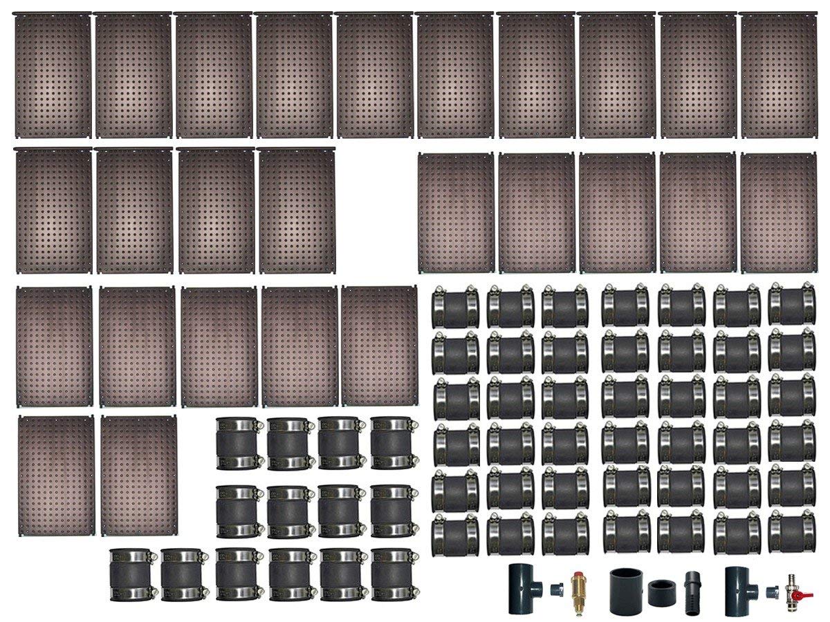 Oku solaire absorbeur pour piscine jusqu'à 56 m² Chauffage Surface piscine Eau, avec kit de connexion Kit complet