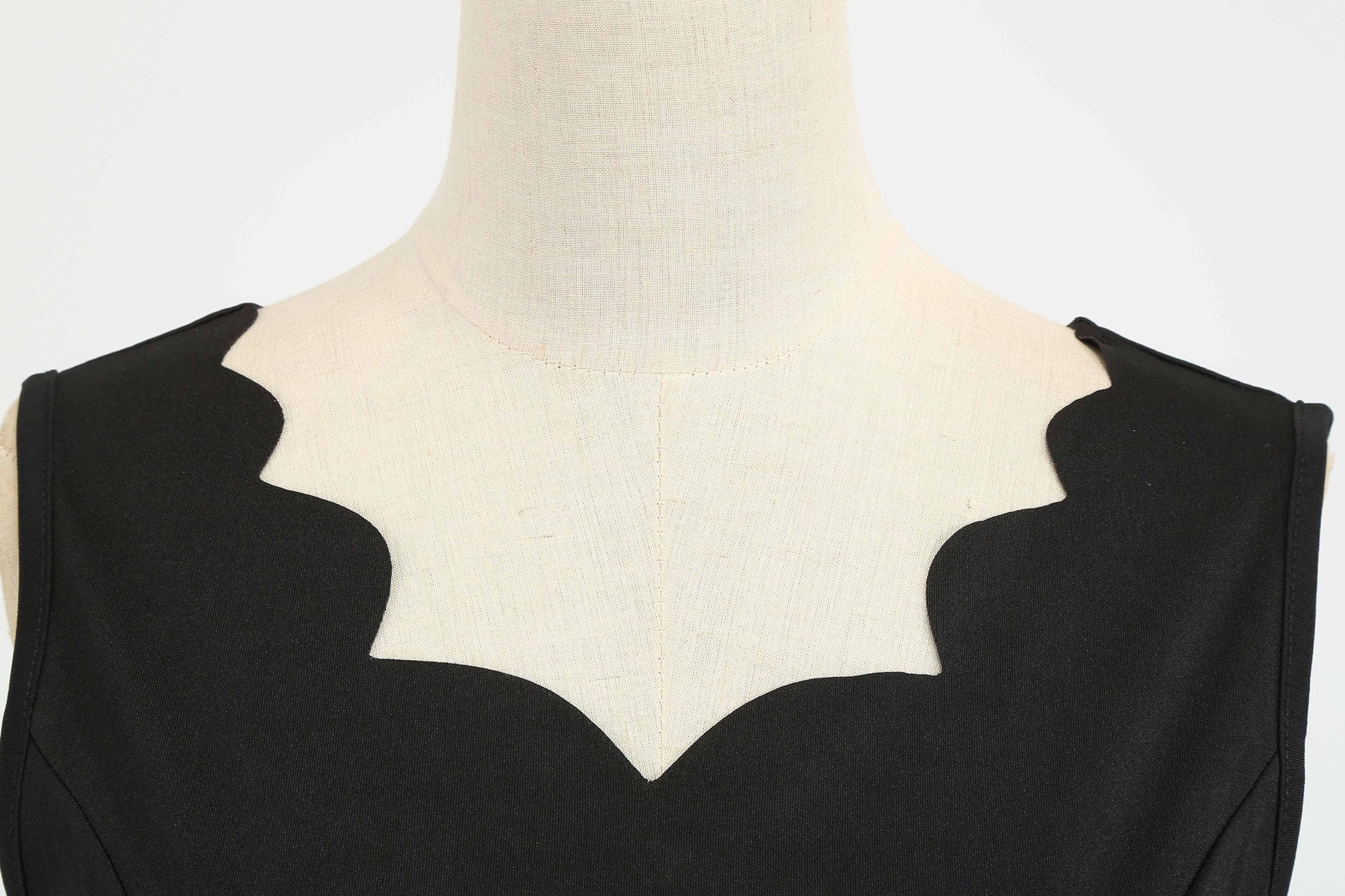 Wellwits Femme Robe de Cocktail Vintage 1950s col v festonné Pois