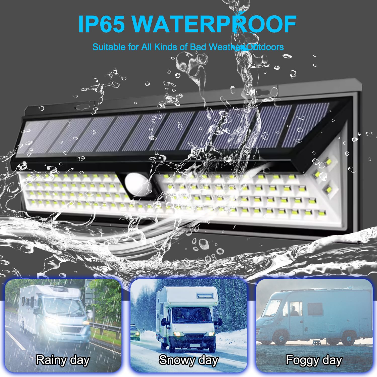 Unifizz Solarleuchte Wohnmobil Bewegungsmelder 118 LED Solarleuchte mit Fernbedienung Wasserdicht für Reisen Wohnmobil, Reiseanhänger