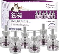 Vista 1 de COMFORT ZONE Paquete de 6 repuestos de difusor MultiCat; las feromonas calmantes para gatos ayudan a la ansiedad; recargas de 30 días