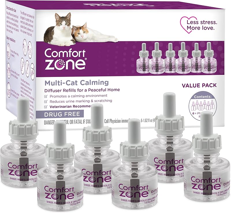 Refil de Difusor Calmante para Gatos Comfort Zone Multi Cat, 6 Unidades de 30 Dias