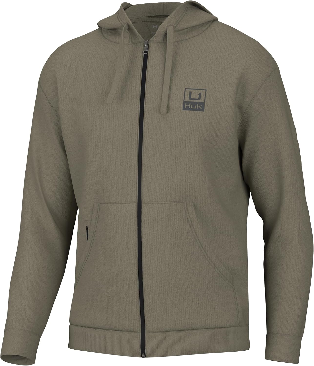HUK Men's Huk'd Up Logo Full Zip, Fleece Jacket With Stretch