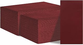 KMAKII Disposable Napkins Burgundy Dinner Napkins Cloth Like Paper Napkins Linen-Feel Guest Towels Paper Hand Towels Hand Napkins For Bathroom,Weddings, Parties,Dinners Size 12 X 17 Inches,100 Count