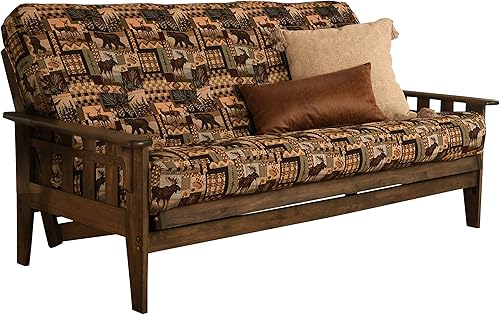 Miniatura 28 de Kodiak Furniture Tucson - Juego de futón de tamaño completo en acabado rústico de nogal, color negro gamuza Negro (Suede Black),Solo marco,Marmont
