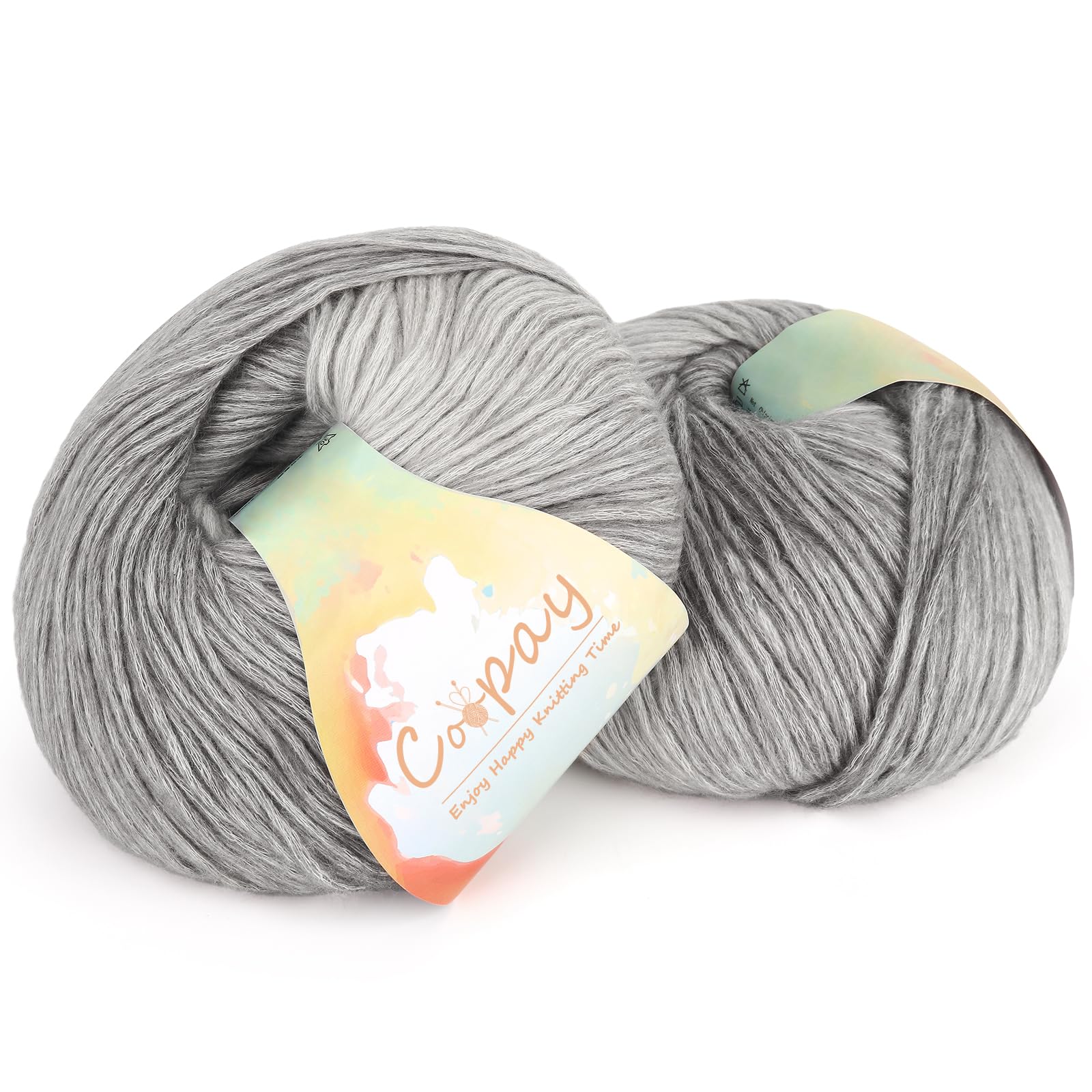 Coopay Farbverlaufsgarn, 200g (2x100g) Wolle zum Häkeln, Mehrfarbiges Gradient Häkelgarn