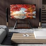 unho Large Mobile Rolling TV Stand Floor with Wheels for 65 to 100 inch | Heavy-duty television stands up to 220lbs for 65 70 75 80 85 86 90 95 98 100inch Adjustable Heights for Bedroom Office corner