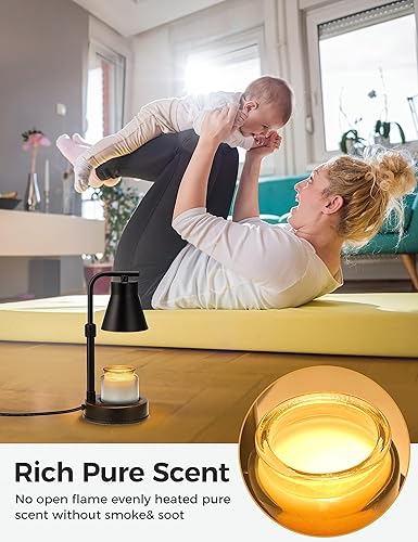 Miniatura 4 de LOHAS - Lámpara calentadora de velas, calentador de lámpara de vela regulable con altura y calor ajustables, lámpara eléctrica para velas en