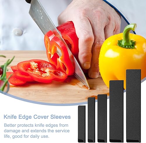 Miniatura 5 de uxcell Juego de 5 protectores de borde de cuchillo ABS fundas para cuchillos Funda para cuchillos, protector de cuchilla, funda universal para