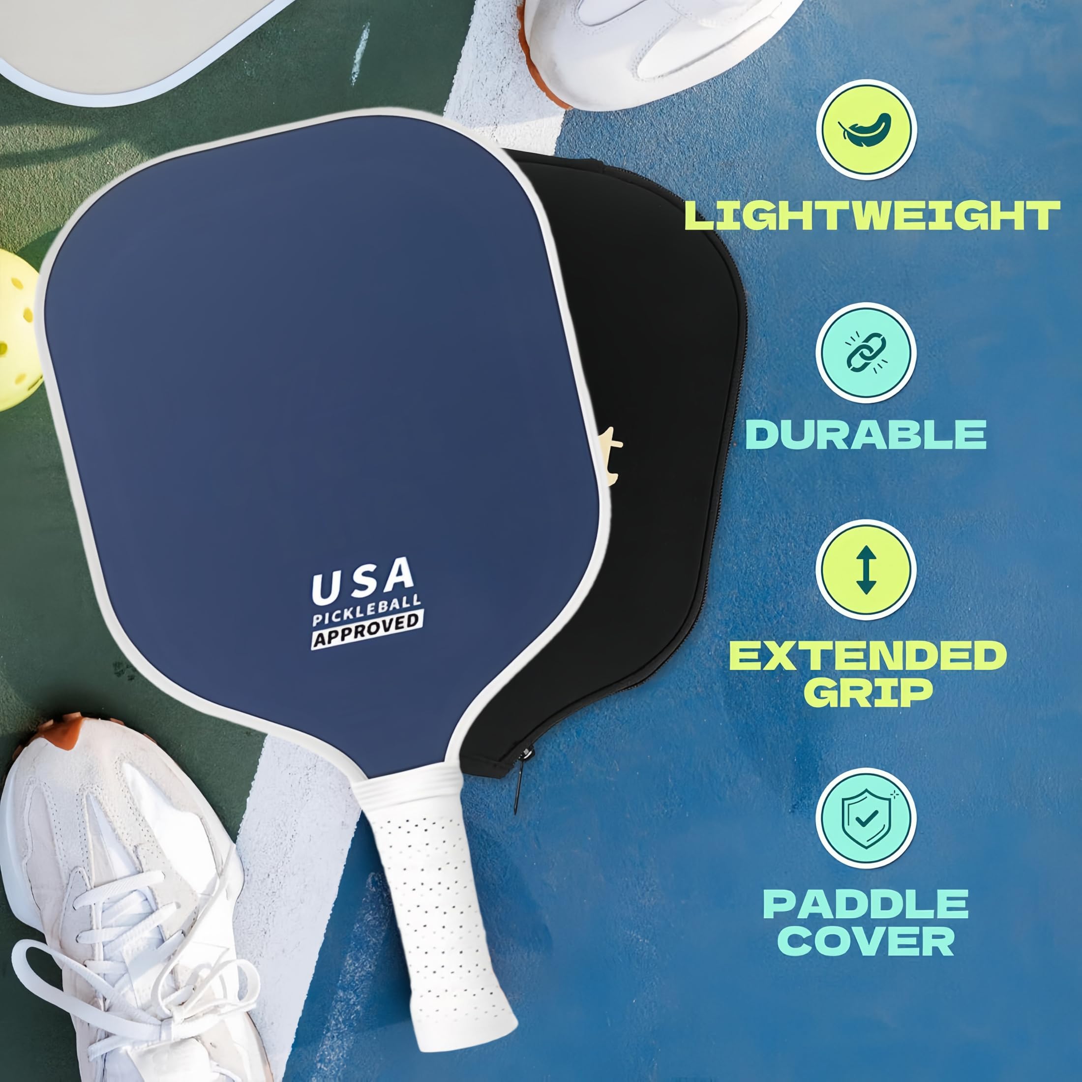 Pickleball Schläger USAPA Zertifiziert, Pickleball Paddelschläger CFS, Indoor & Outdoor Pickleball Paddle Hochwertiger Profi Paddel aus Carbon