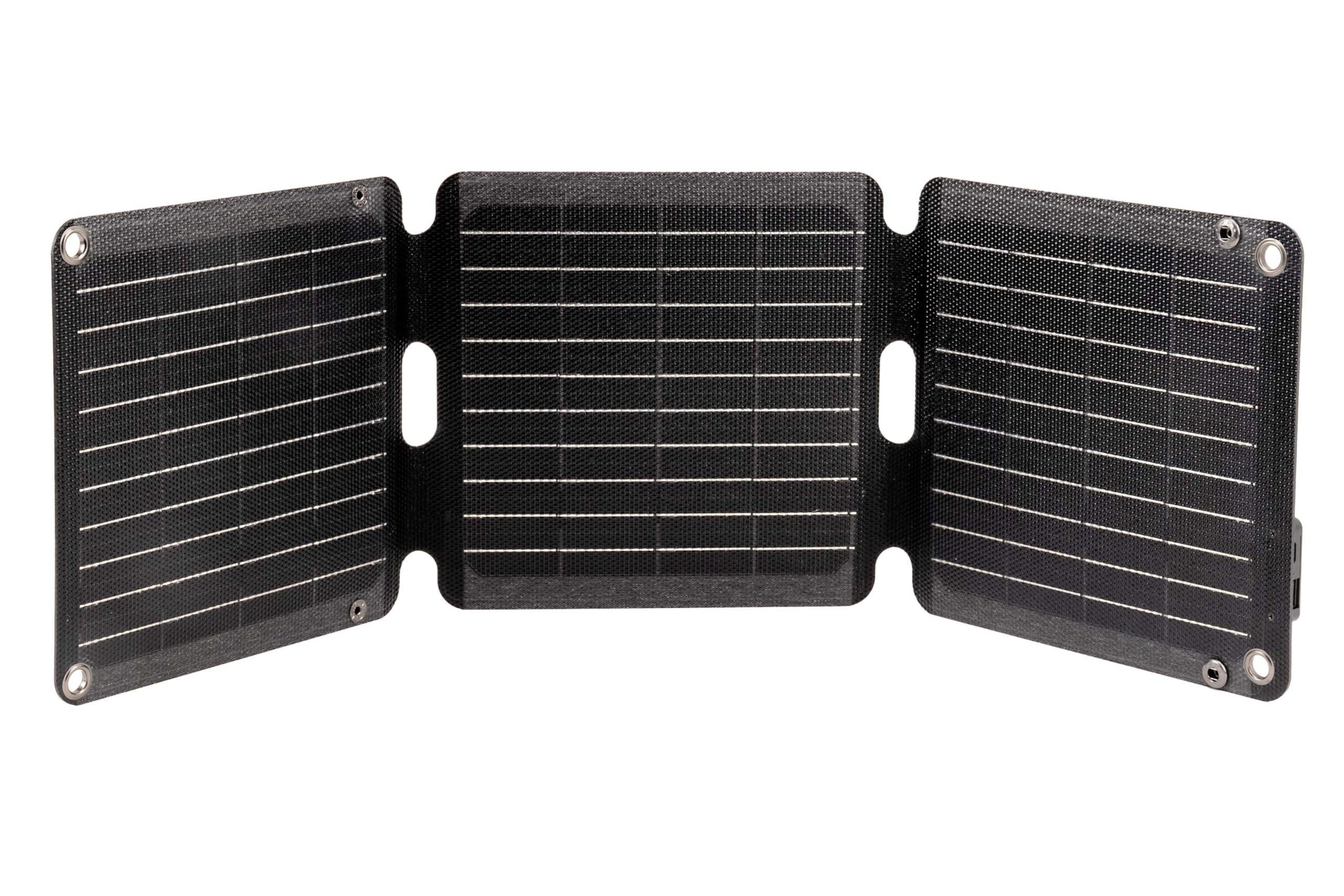 Innovate Panel Cargador Solar Portátil 21W 5V 3 Amp. Máx. con Conexión USB Tipo C-A. Placa Solar Plegable e Impermeable. Perfecto para Acampadas, Trekking, Senderismo, Playa, Montaña…