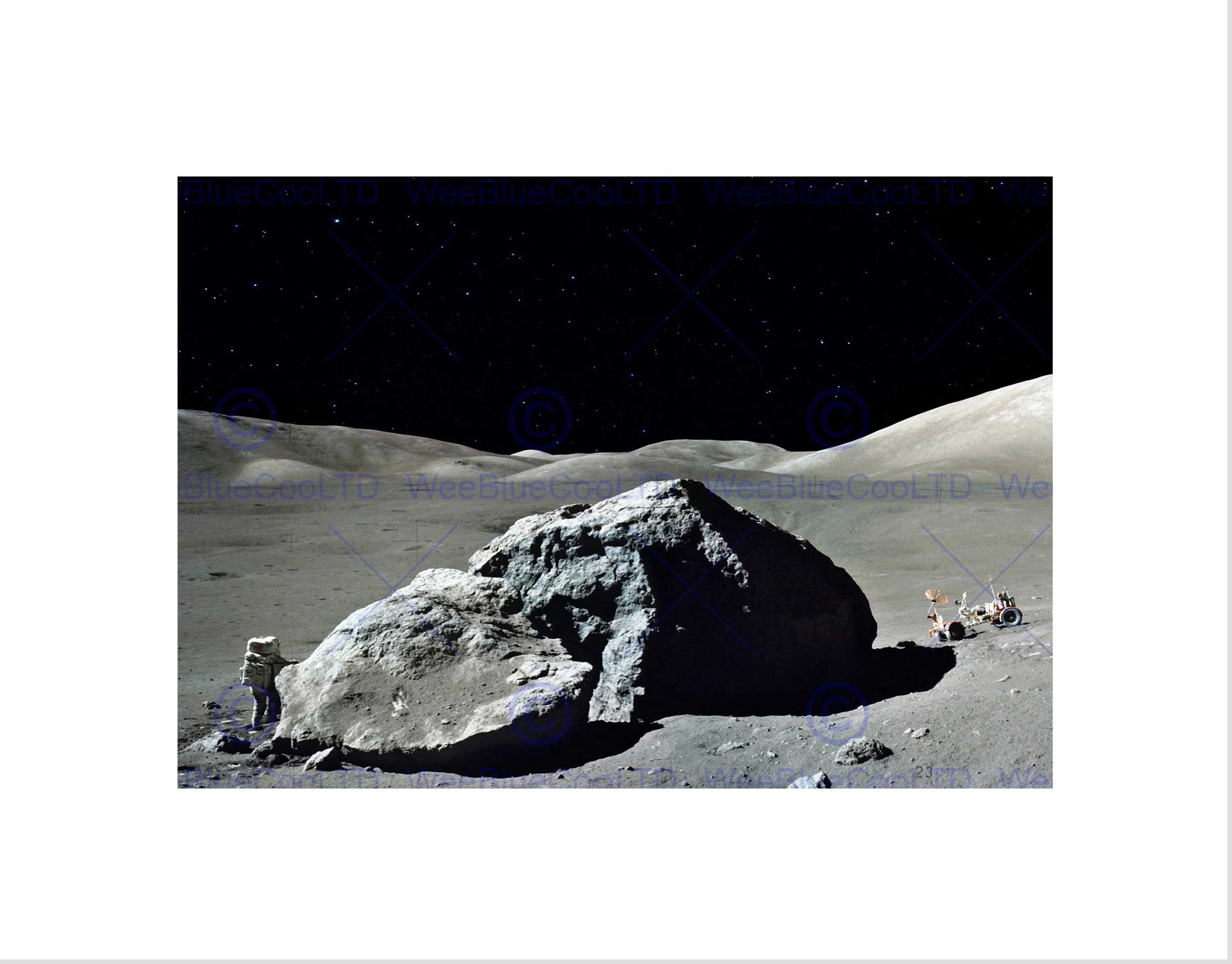 Wee Blue Coo Photograph Rock Moon Landing Apollo 17 Space Astronaut Framed Art Print B12X9972